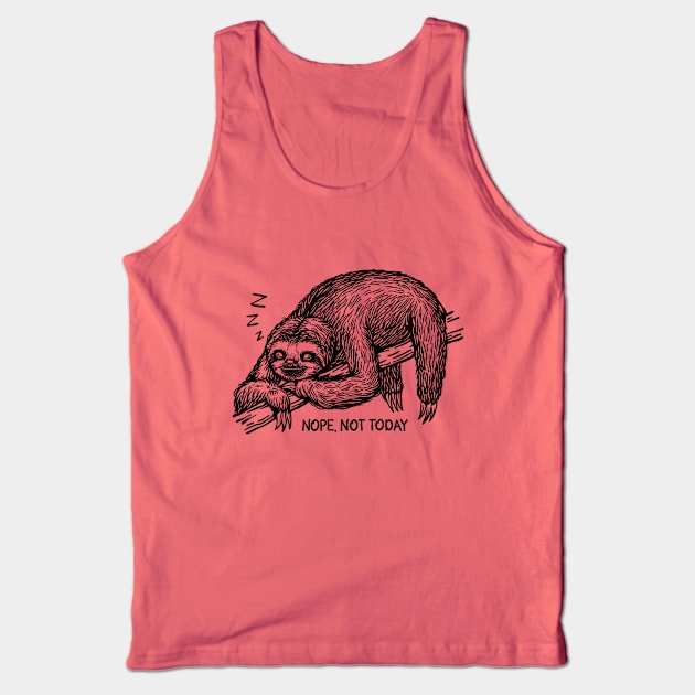 Sleeping Sloth Tank Top by Dima Kruk